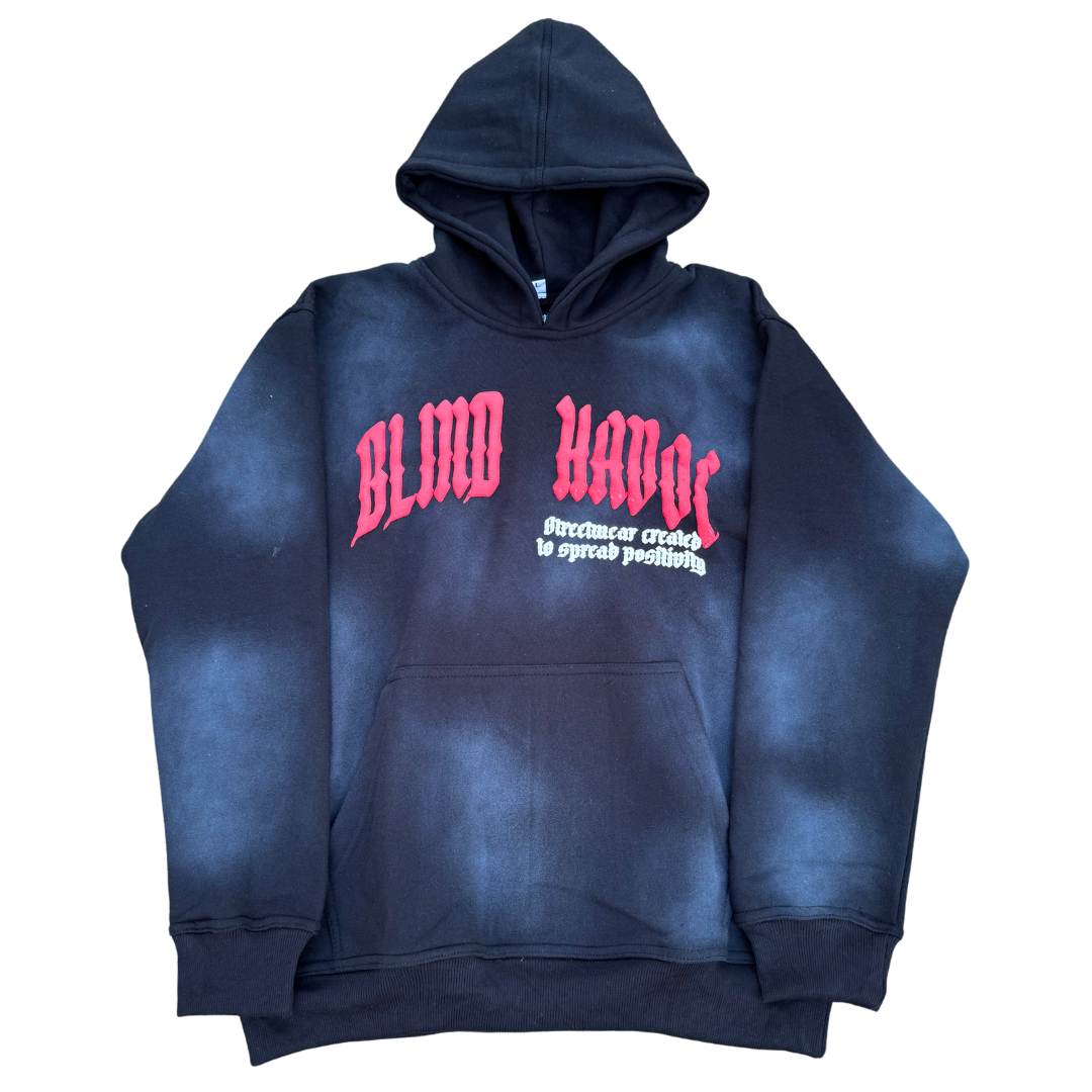 Sun Faded Hoodie [Black & Red]