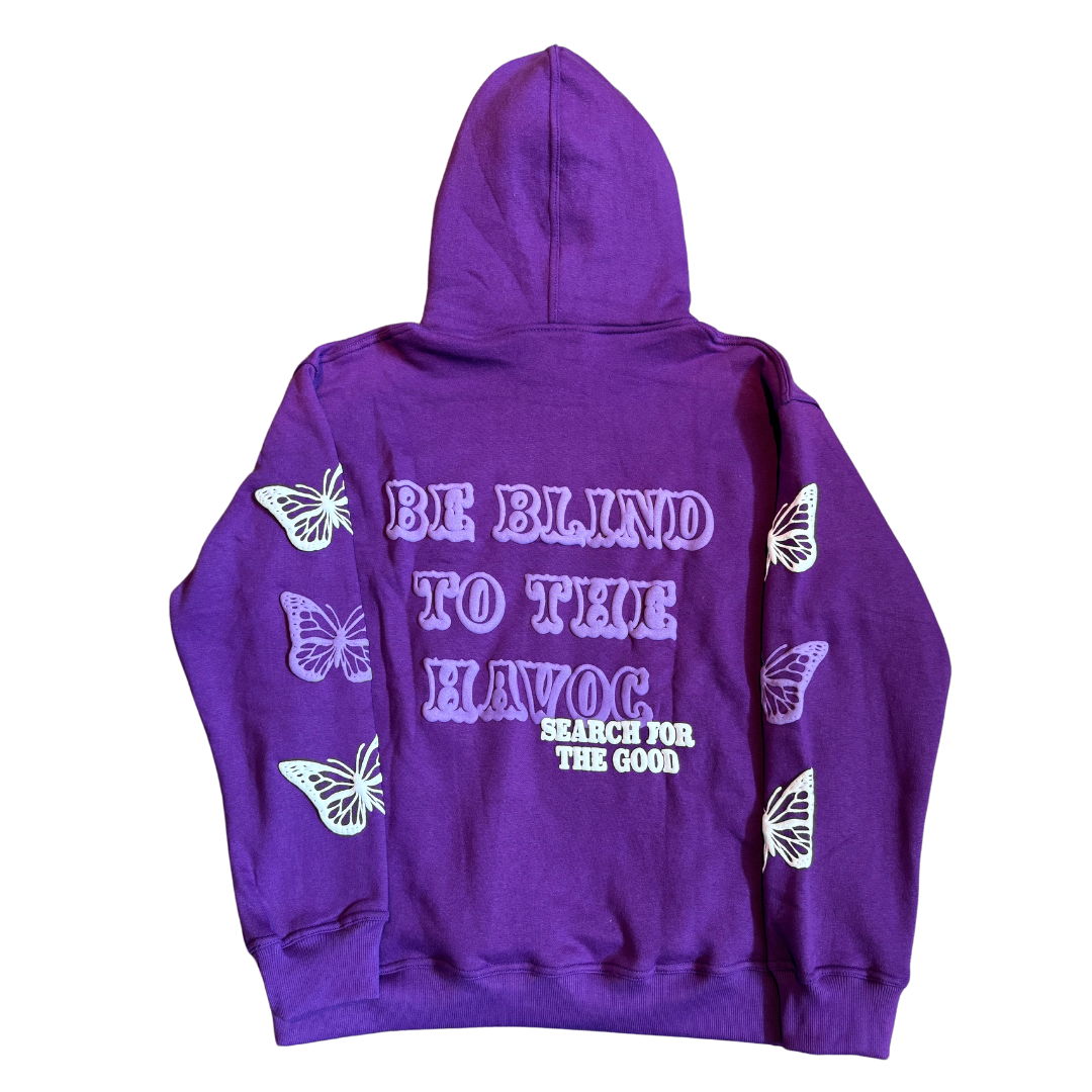 Double hooded butterfly hoodie [Purple]
