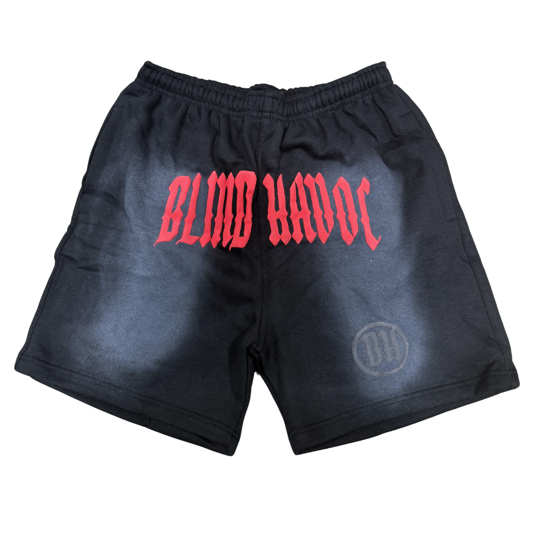 Blind Havoc Cotton Shorts [Black & Red]