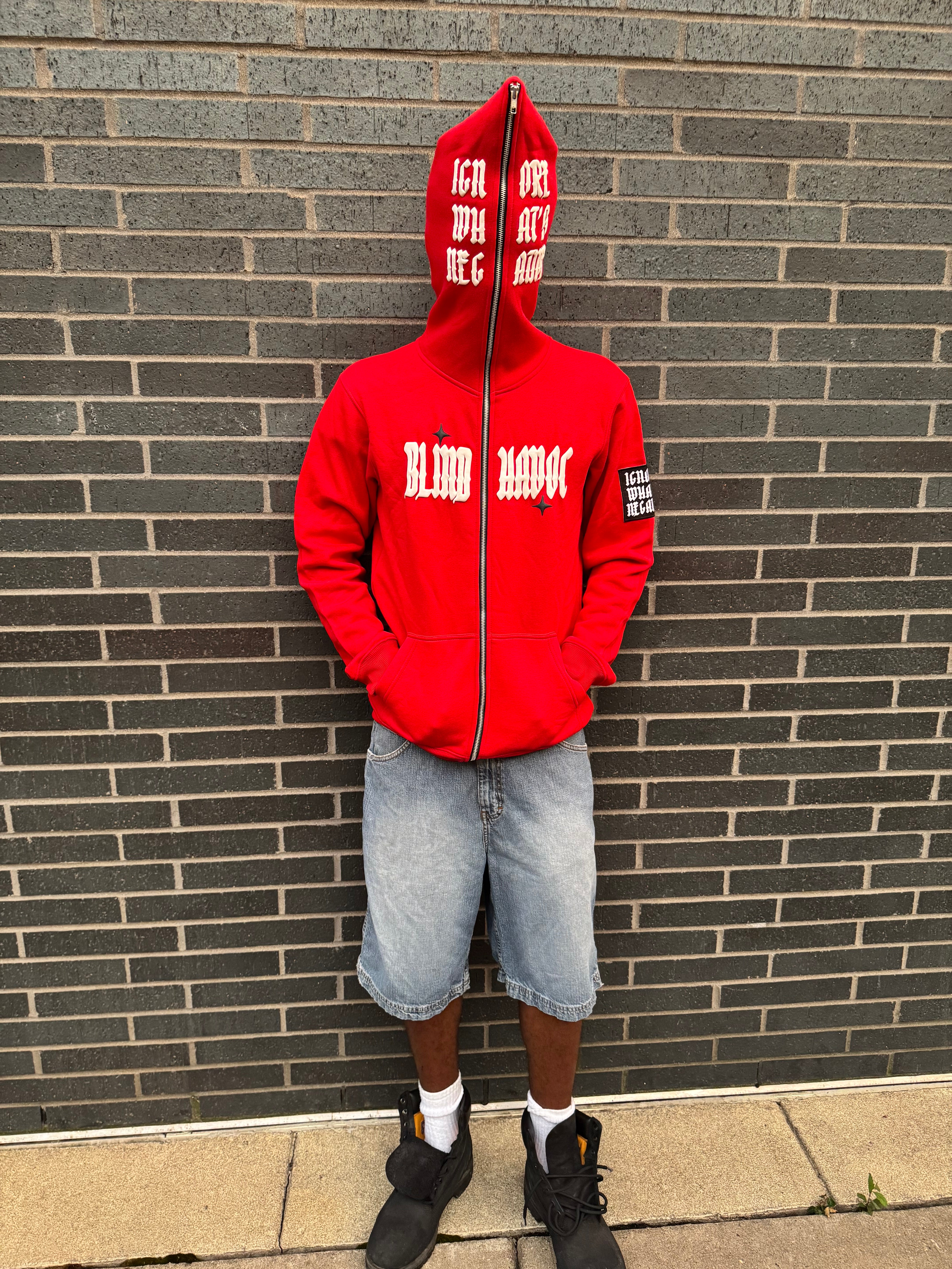 'Ignore What's Negative' Full Zip [Red]