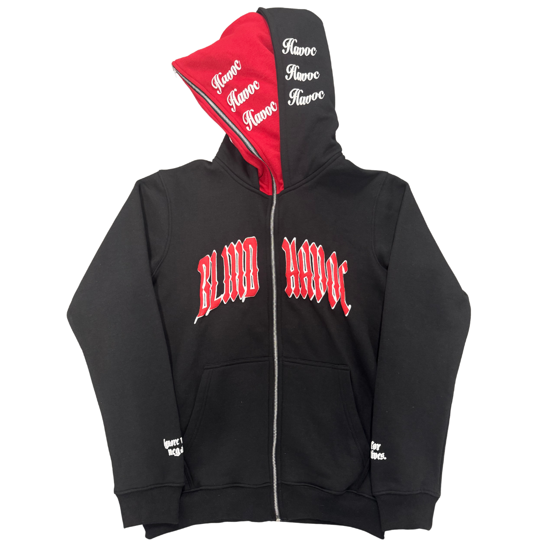 Limited Edition Double Hooded Full Zip [Black/Red]