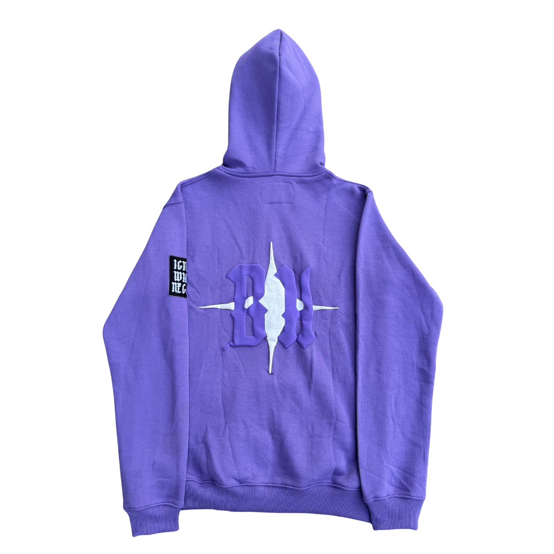 'Ignore What's Negative' Patch Full Zip [Lavender]