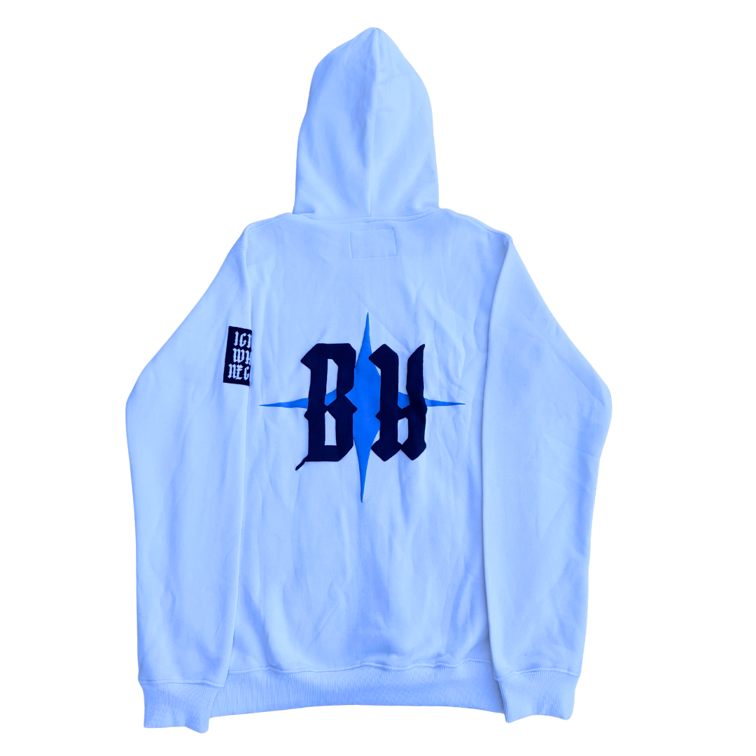 Ignore What's Negative' Full Zip [White & Blue]