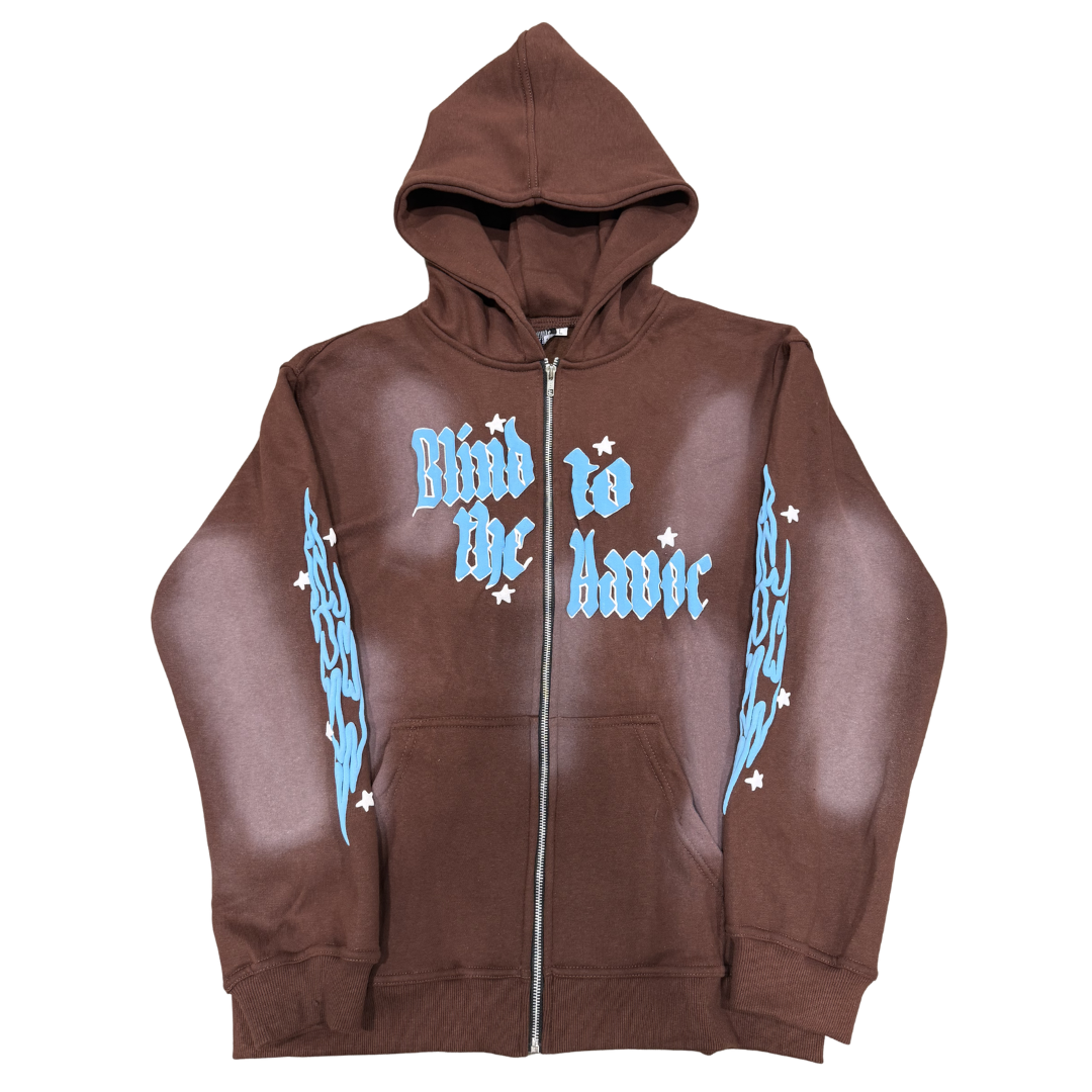 'Blind to the Havoc' Zip [Brown & Blue]