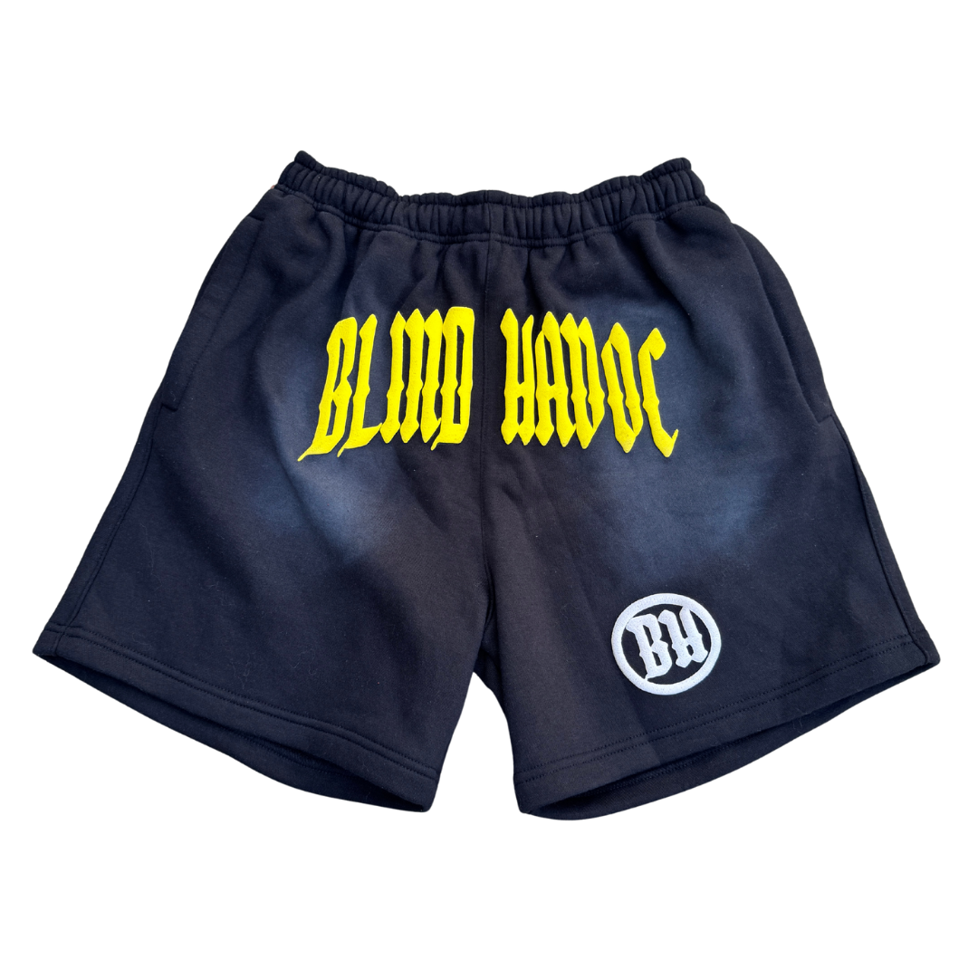 Blind Havoc Cotton Shorts [Black & Yellow]