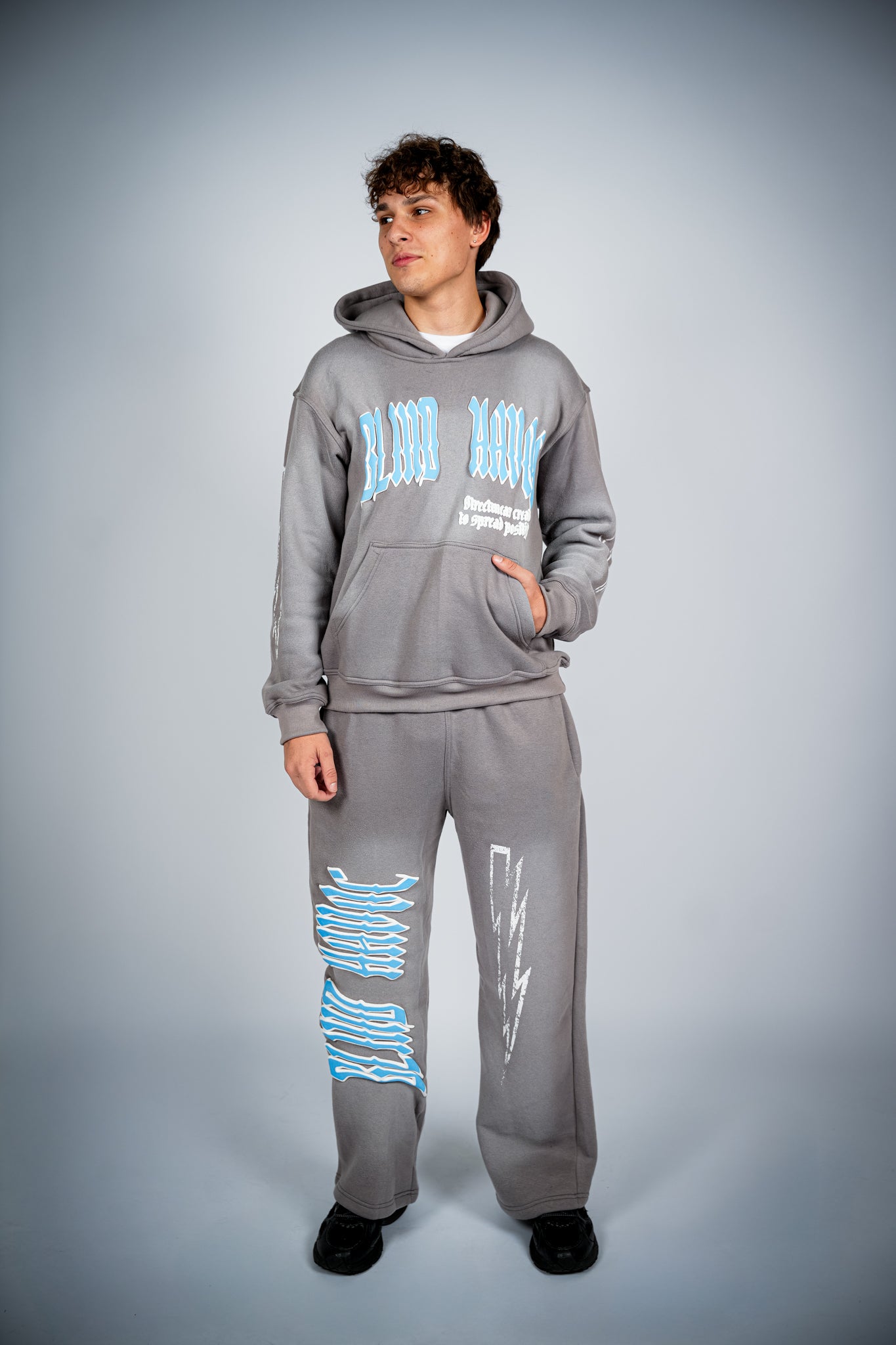 Striker Sweats [Gray & Light Blue]