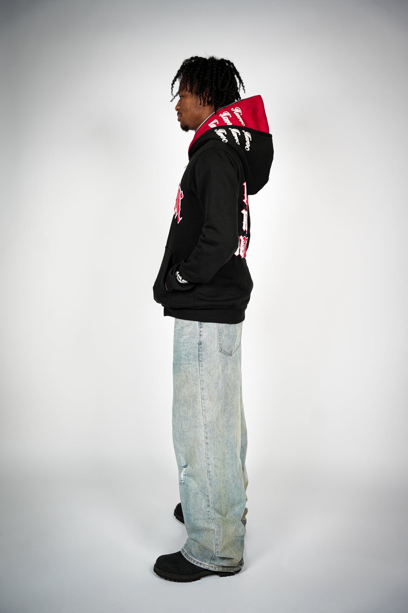 Limited Edition Double Hooded Full Zip [Black/Red]