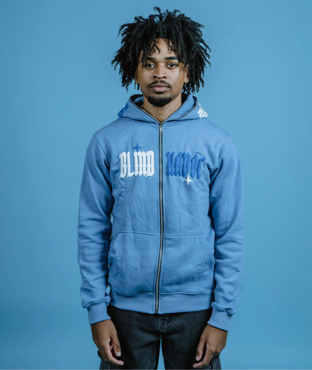 Color Split Full Zip [Light Blue]
