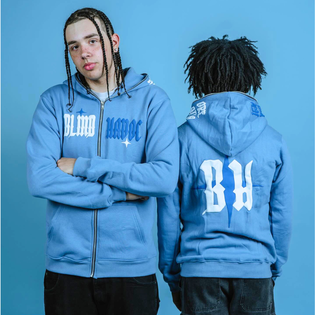 Color Split Full Zip [Light Blue]