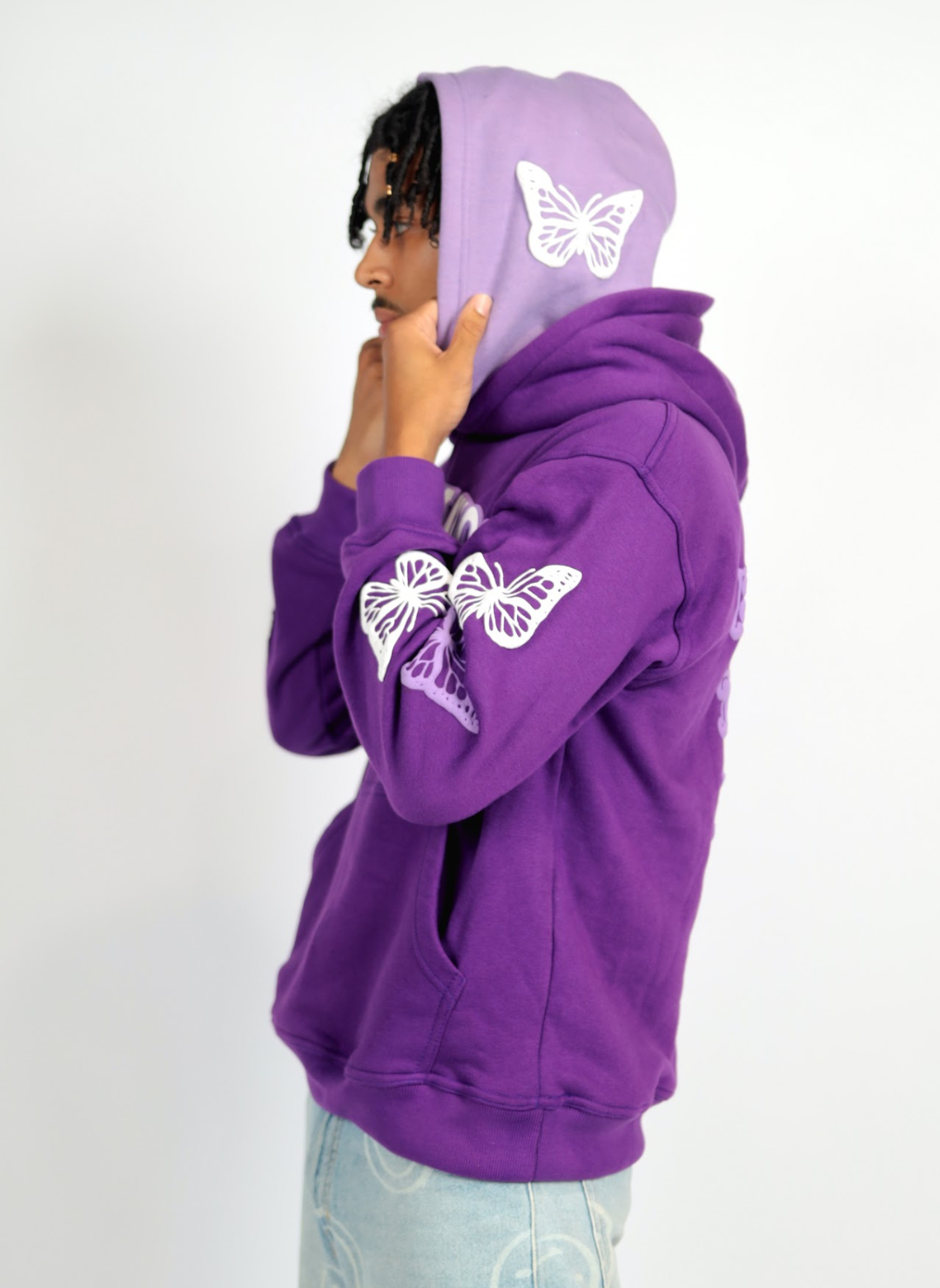 Double hooded butterfly hoodie [Purple]