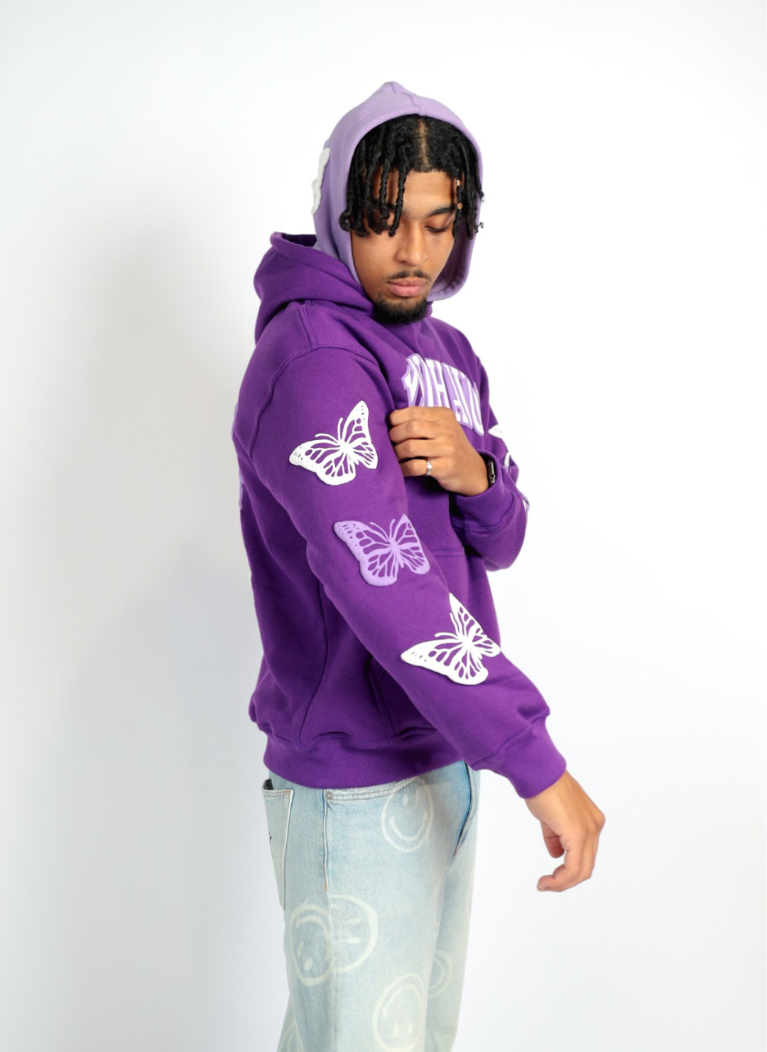 Double hooded butterfly hoodie [Purple]