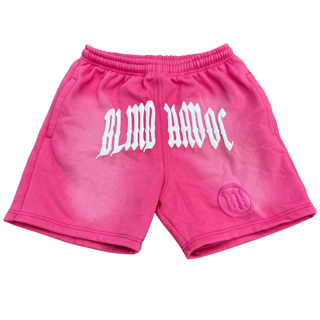 Sun Faded Cotton Shorts [Pink]